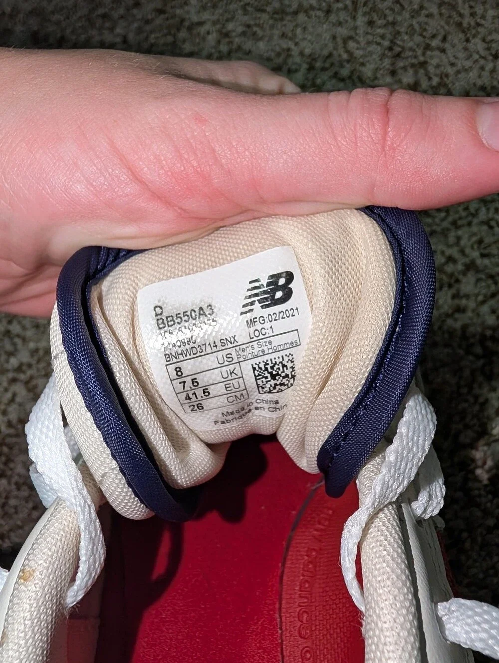Aimé Leon Dore x New Balance 550 Leather Sneakers White Navy Red Men's Size 8